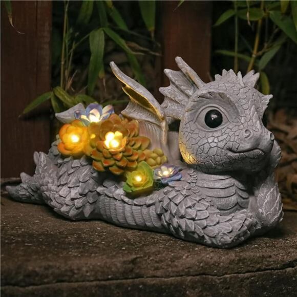 Garden Dragon Statue Outdoor Decor, Dragon Garden Sculpture Waterproof - Picture 1 of 7